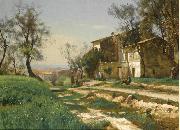 Antonio Mancini The outskirts of Nice oil on canvas